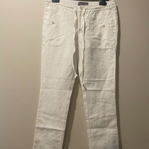 Brand New Michael Stars White Linen Drawstring Pants XS